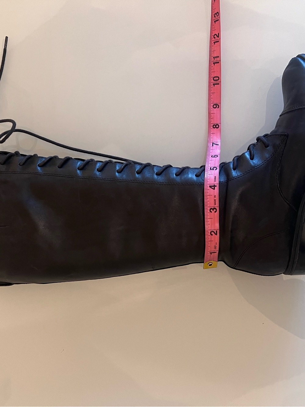 LAUREN RALPH LAUREN Tall Lace Up Boots Black Leather Riding Size 7 - Picture 11 of 16